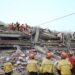 Members from the China Search and Rescue Team and the Rescue Team of Ramunion jointly transfer a pregnant survivor at a quake site in Mandalay city, Myanmar, March 31, 2025.